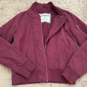 Garage Burgundy Bomber Jacket
